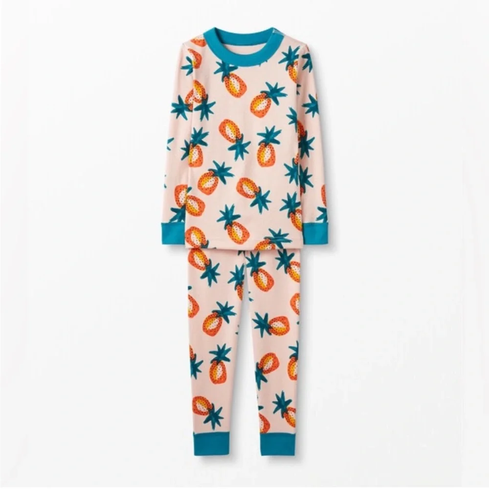 Hanna Andersson Organic Cotton Pineapple Fruit Pajama Set 3T